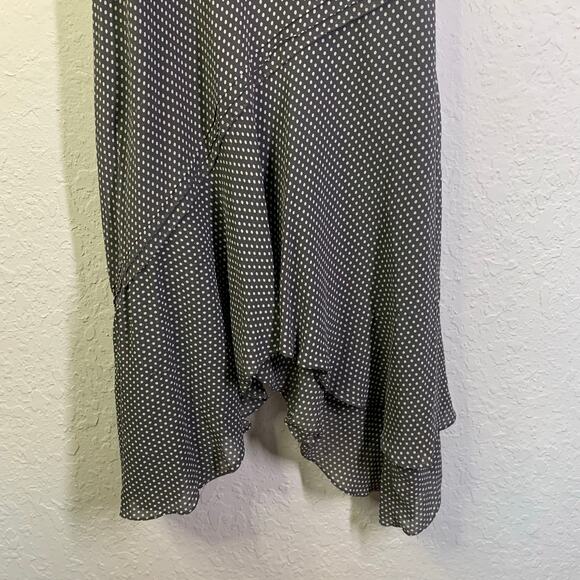 ADRIANNA PAPELL Dress Silk V-Neck Bias Cut Flutter Sleeve Polka Dot Occasion - Picture 6 of 11